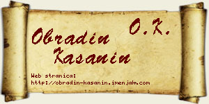Obradin Kašanin vizit kartica